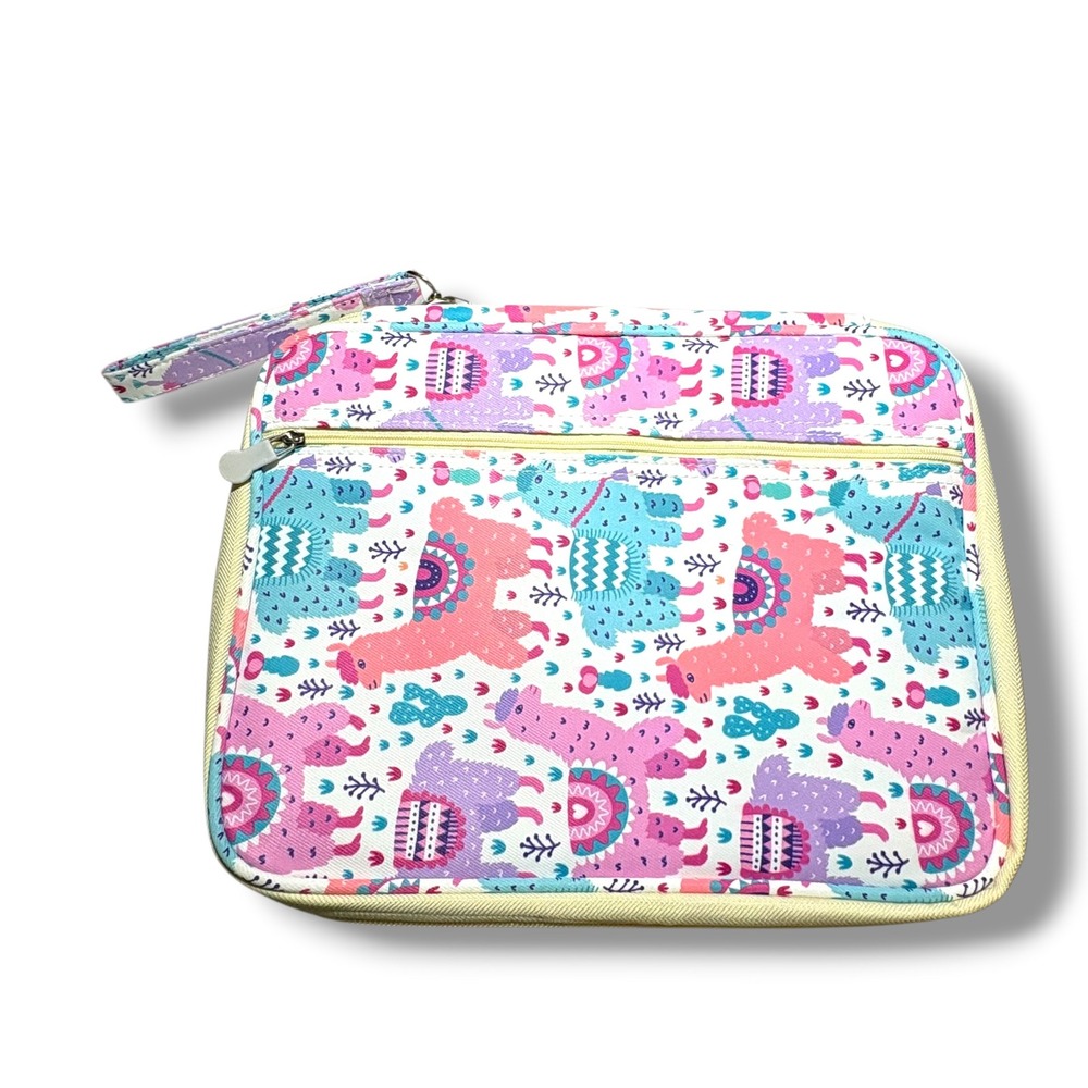 Llama Print Multi Layer High Capacity Colored Pencil Case Art Organizer Bag - Picture 6 of 9
